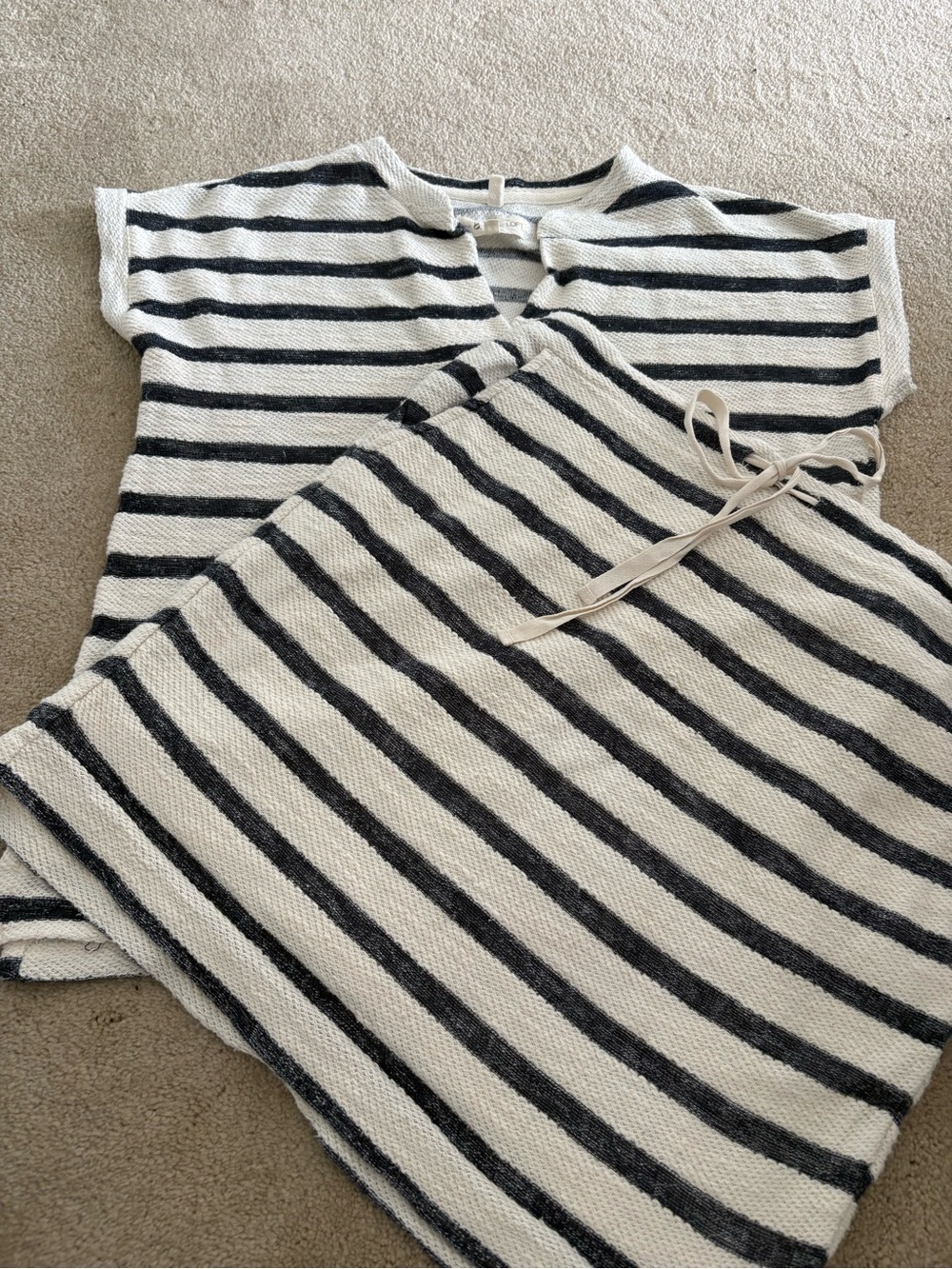 Lou & Grey Cream and Black Striped Shirt & Skirt